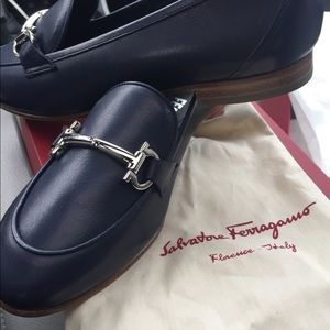Ferragamo Navy Loafers! NIB